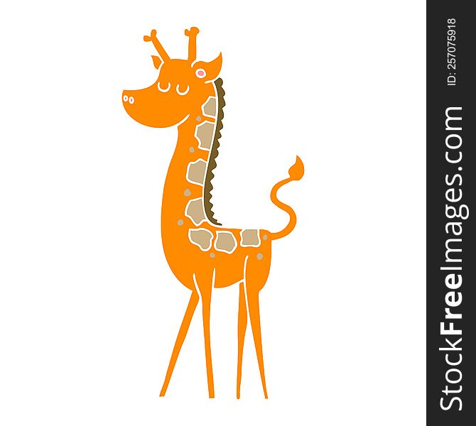 flat color style cartoon giraffe