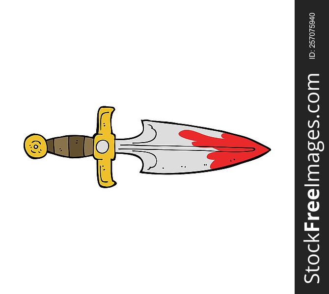 cartoon bloody dagger
