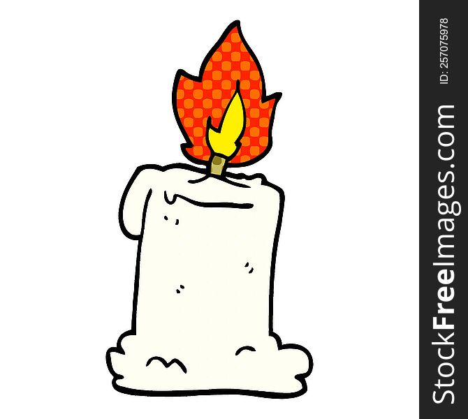 Cartoon Doodle Lit Candle