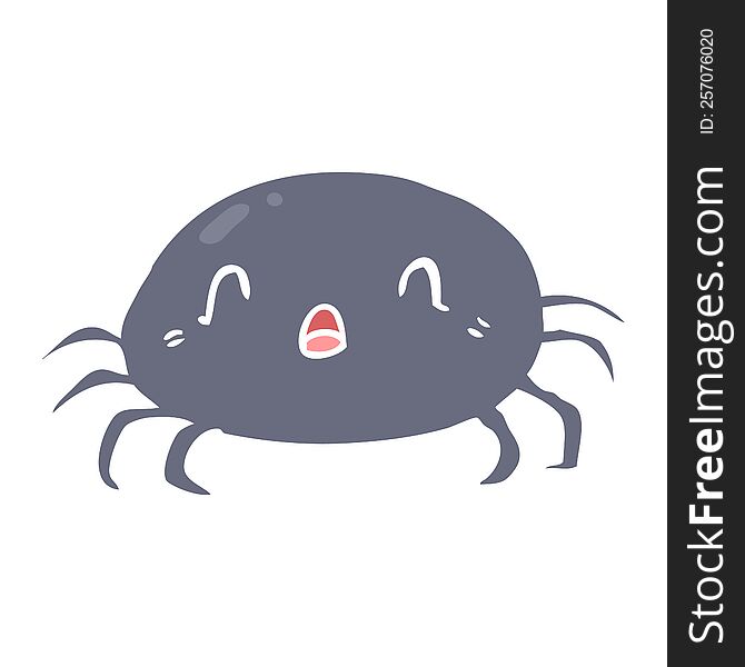 flat color style cartoon spider. flat color style cartoon spider