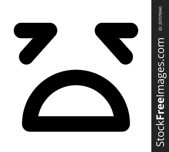 simple distraught face icon