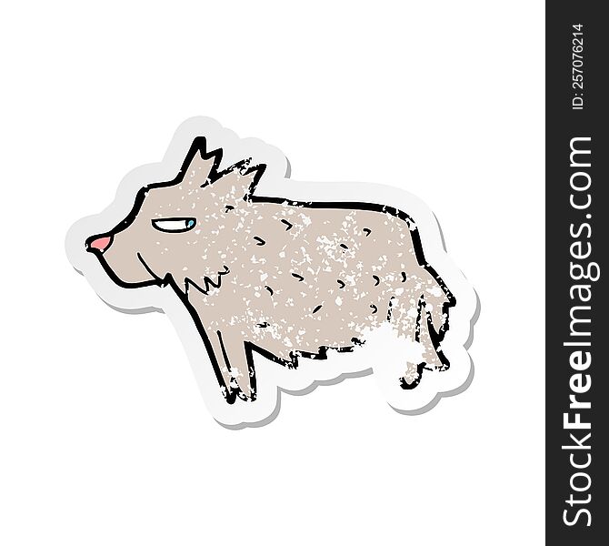 Retro Distressed Sticker Of A Cartoon Terrier