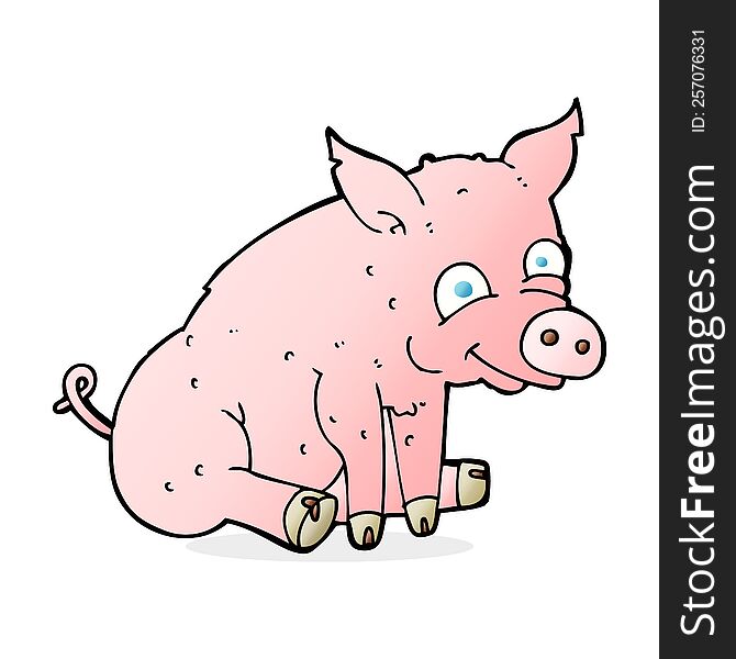 cartoon happy pig