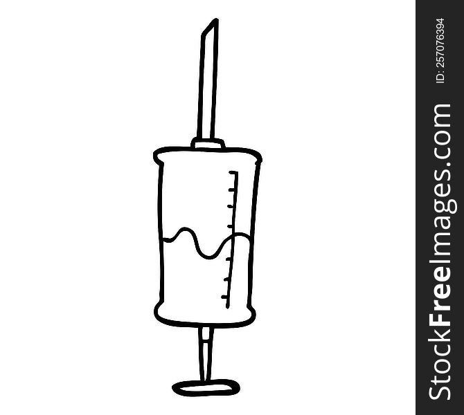 line drawing cartoon vaccine injection