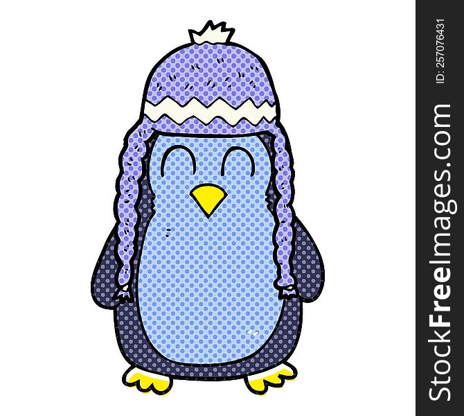 Cartoon Penguin Wearing Hat