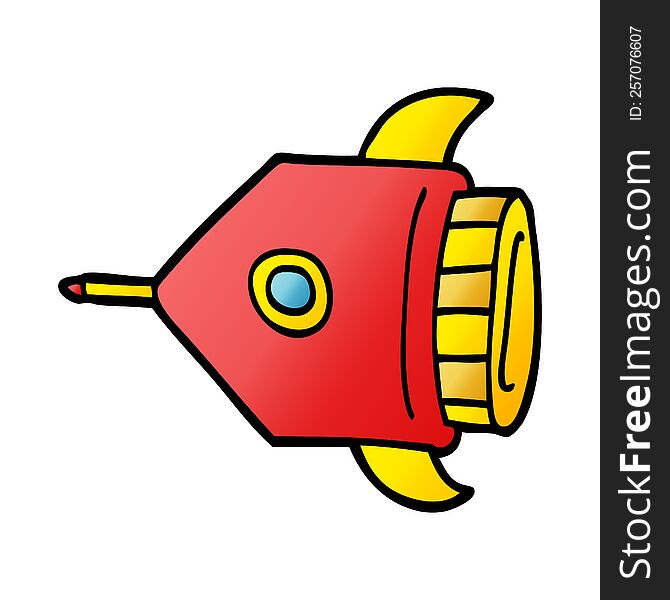 cartoon doodle rocket