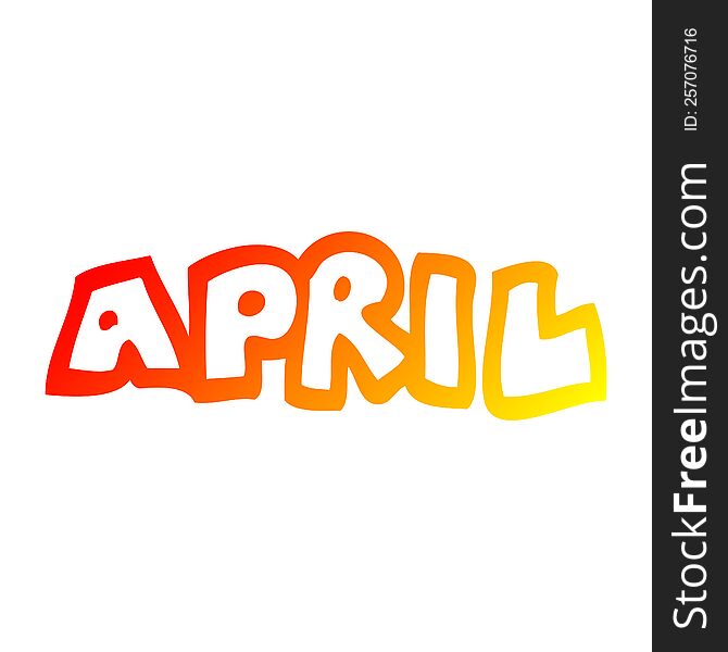 warm gradient line drawing of a cartoon month of april