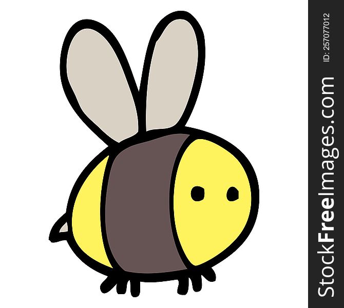 hand drawn doodle style cartoon bee