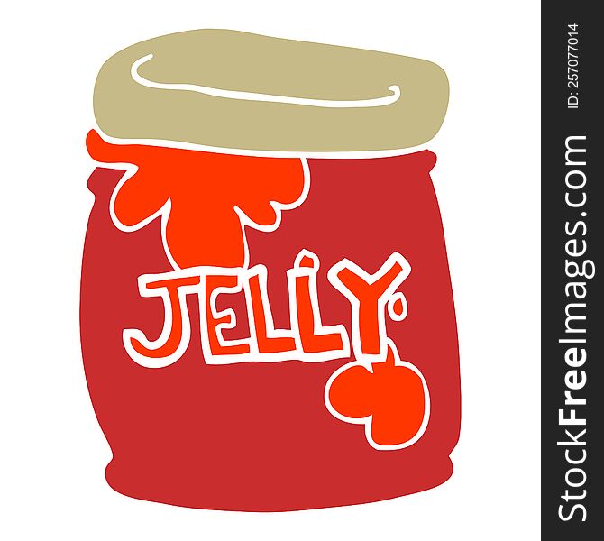 Flat Color Illustration Of A Cartoon Jar Of Jelly