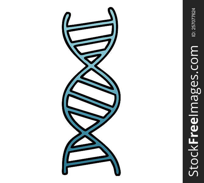 gradient shaded cartoon of a DNA strand