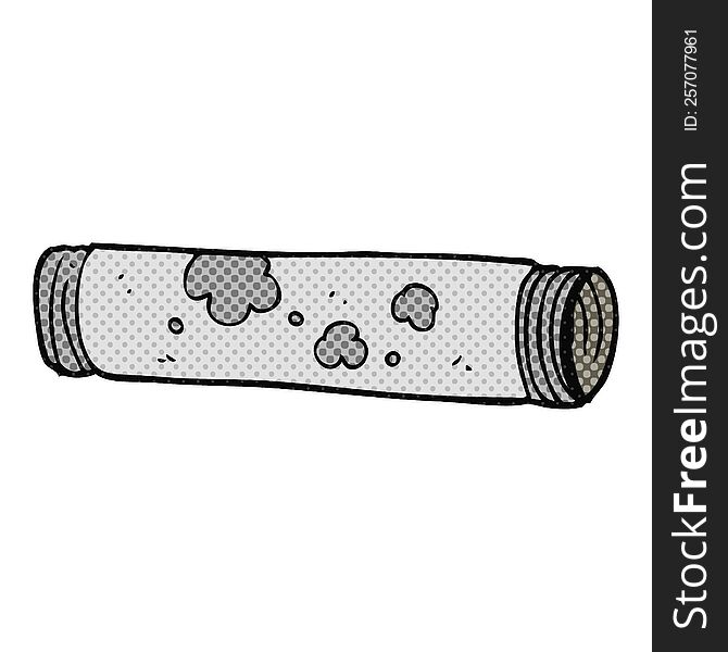 freehand drawn cartoon old pipe