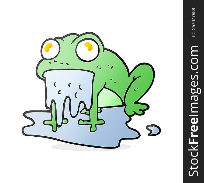 freehand drawn cartoon gross little frog