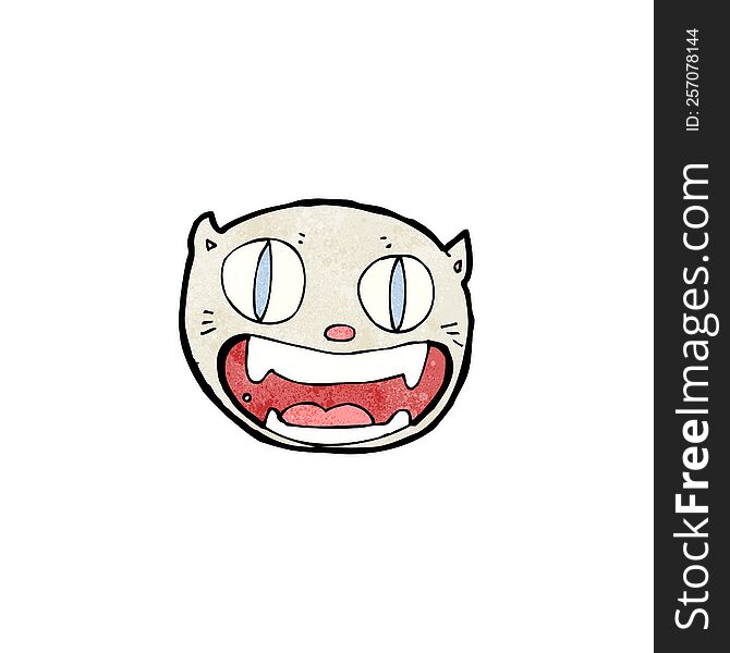 Cartoon Crazy Cat Face