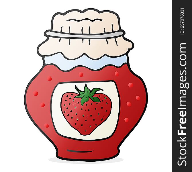 cartoon jar of strawberry jam
