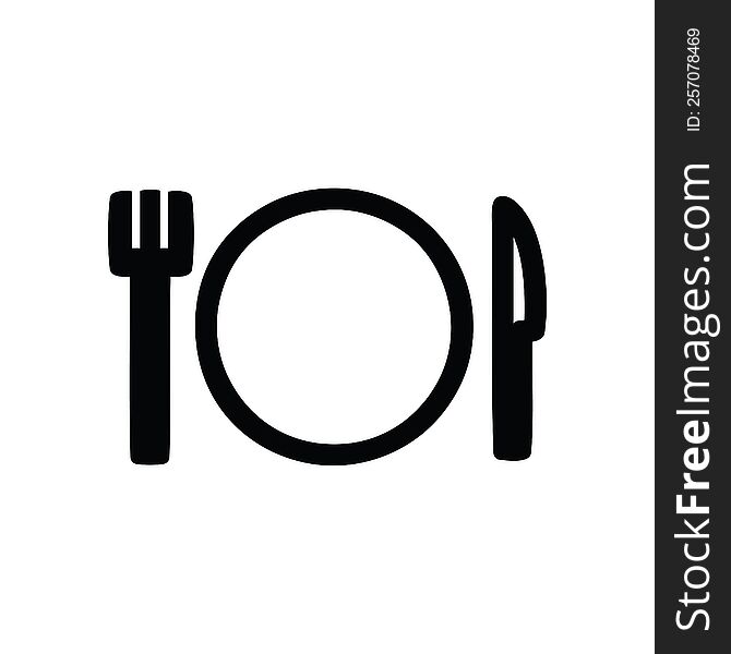 knife fork and plate icon symbol