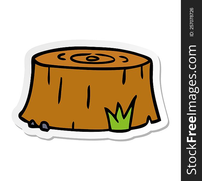 sticker cartoon doodle of a tree log