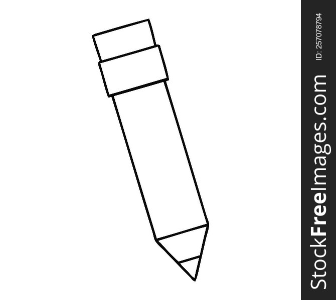 line drawing quirky cartoon pencil. line drawing quirky cartoon pencil