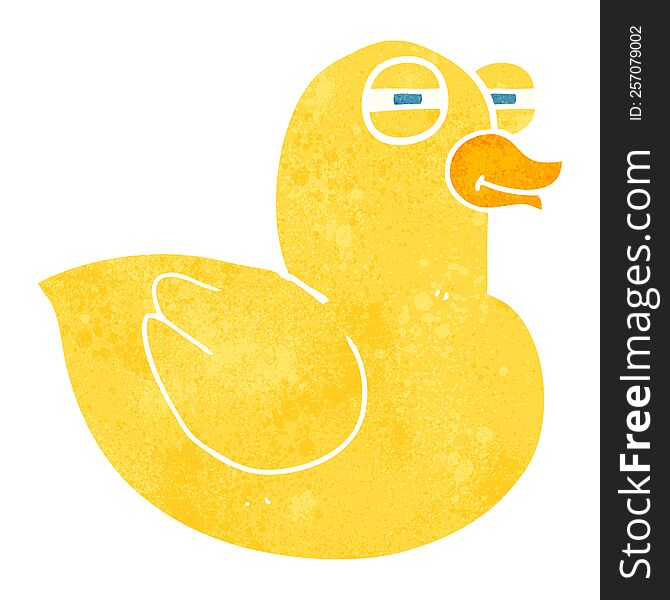 freehand retro cartoon funny rubber duck