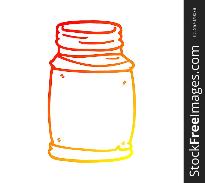 Warm Gradient Line Drawing Cartoon Glass Jar