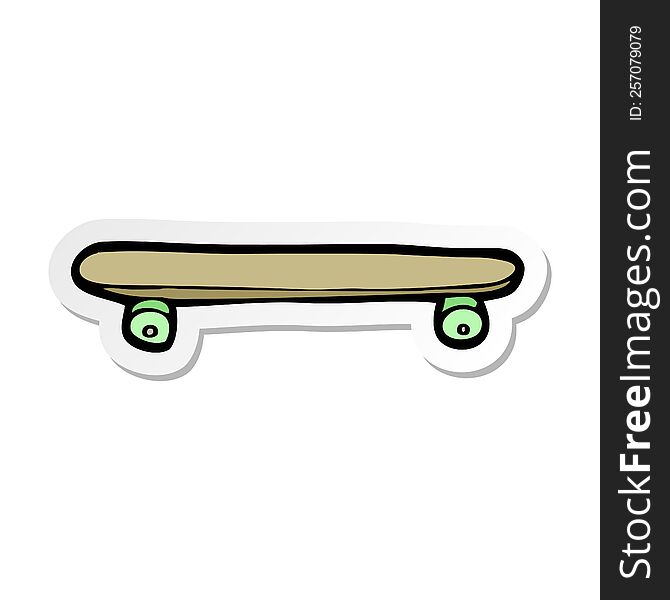 sticker of a cartoon skateboard