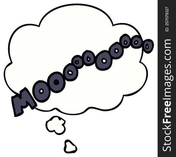 Cartoon Moo Noise And Thought Bubble