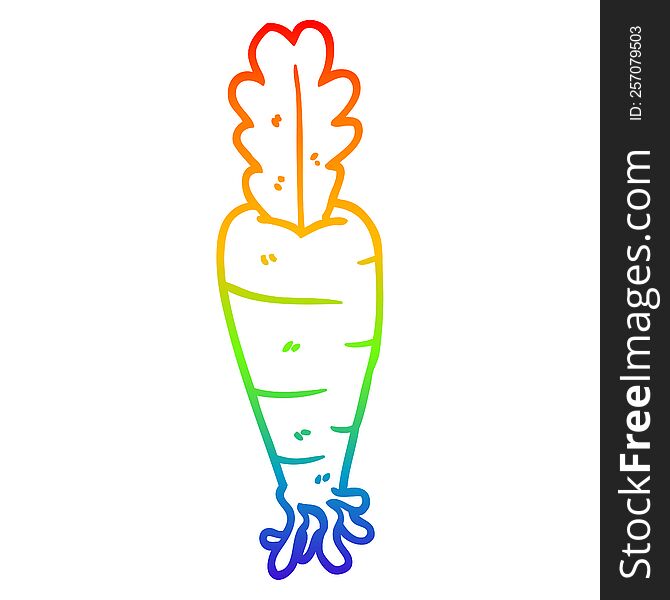 rainbow gradient line drawing of a cartoon parsnip