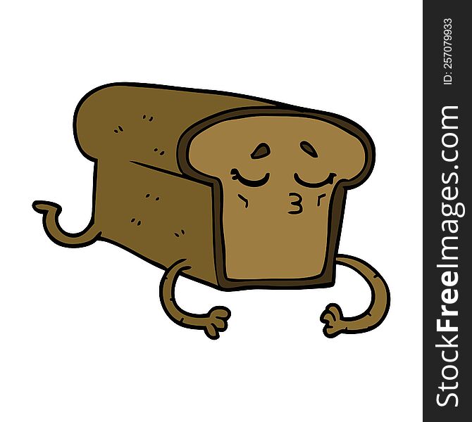 cartoon doodle loaf of bread