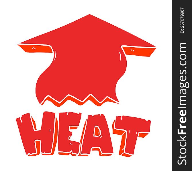 Flat Color Style Cartoon Heat Symbol