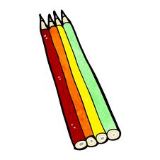 Cartoon Colored Pencils Stock Image