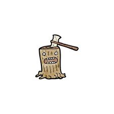 Free Cartoon Axe In Tree Stump Stock Photo - 257085280