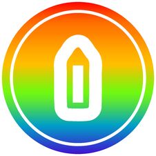 Simple Pencil Circular In Rainbow Spectrum Stock Image