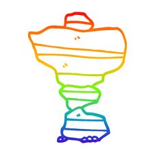Rainbow Gradient Line Drawing Cartoon Of Stacked Stone Royalty Free Stock Image