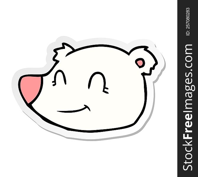 Distressed Sticker Of A Polar Bear Cartoon