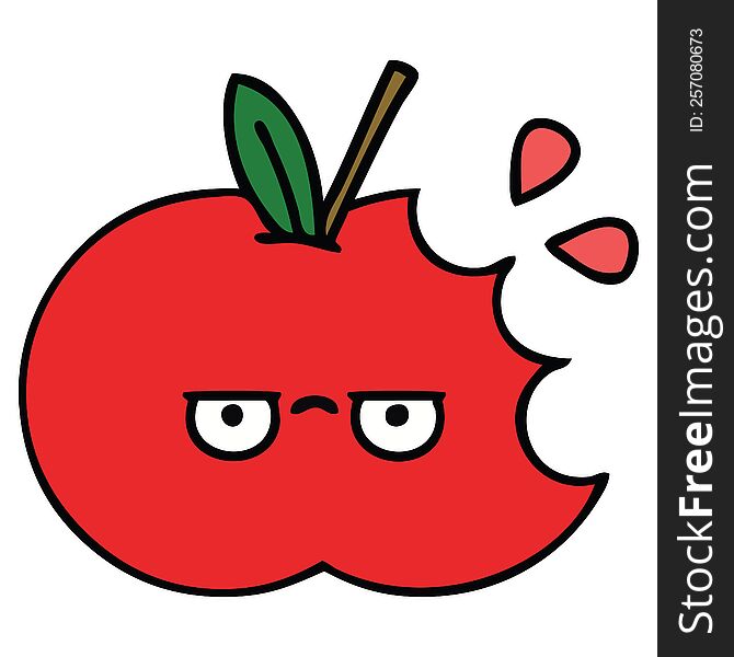 cute cartoon of a red apple. cute cartoon of a red apple