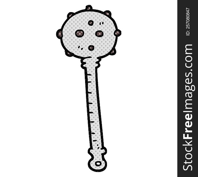 freehand drawn cartoon medieval mace