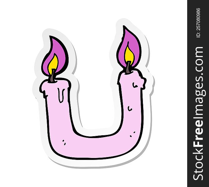 Sticker Of A Burning The Candle At Both Ends Cartoon