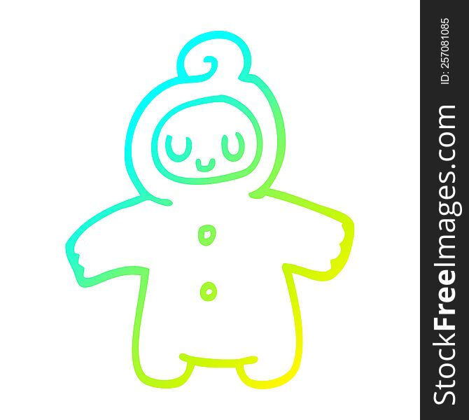 Cold Gradient Line Drawing Cartoon Human Baby