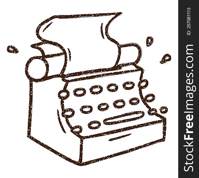 Typewriter Charcoal Drawing