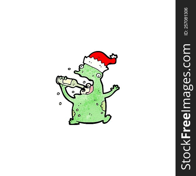 cartoon christmas party frog