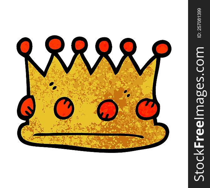 grunge textured illustration cartoon royal crown