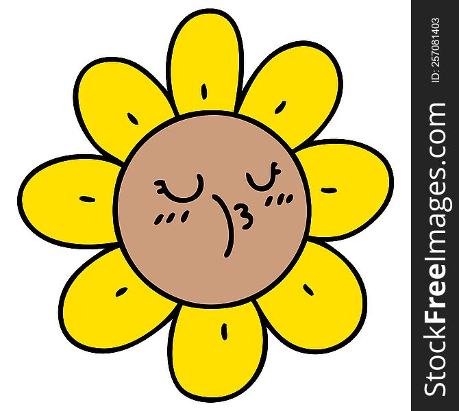 cartoon of a happy sunflower. cartoon of a happy sunflower