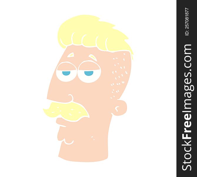 flat color illustration of man with hipster hair cut. flat color illustration of man with hipster hair cut