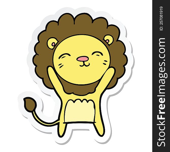 Sticker Of A Cartoon Lion