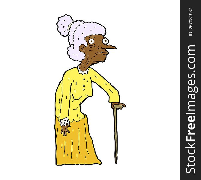 cartoon old woman