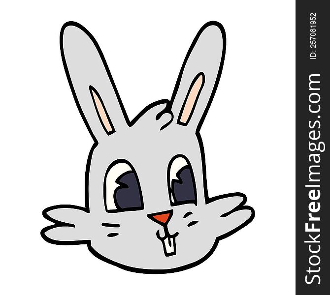 Cartoon Doodle Bunny Face