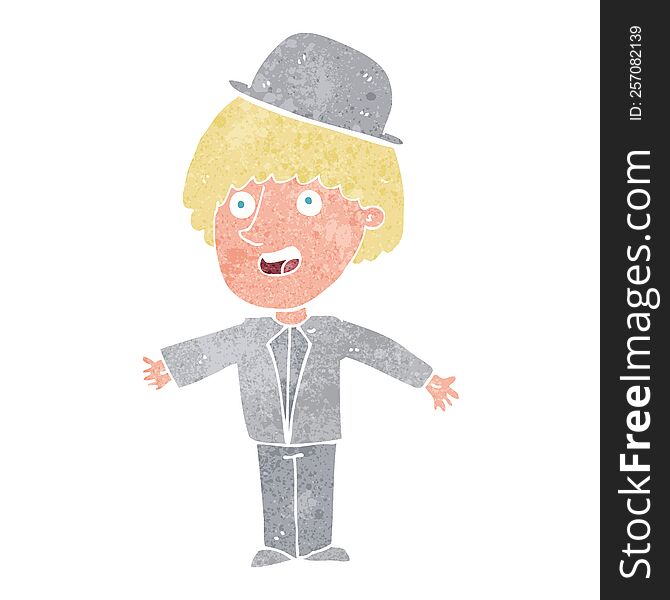 Cartoon Man In Bowler Hat