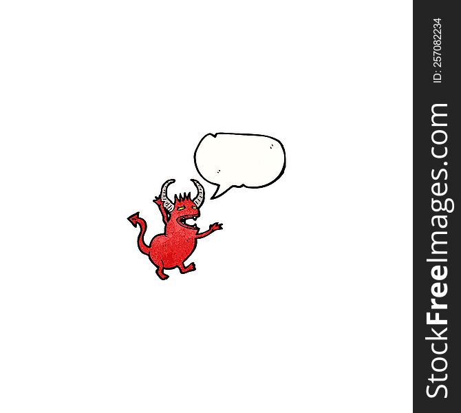 little devil with speech bubble