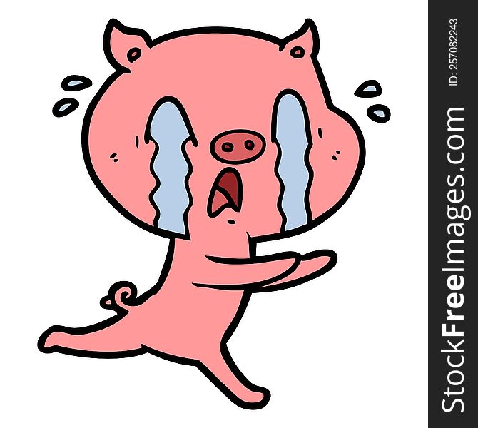 crying pig cartoon. crying pig cartoon