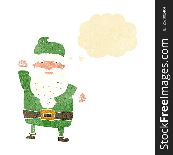 Cartoon Angry Santa Claus With Thought Bubble