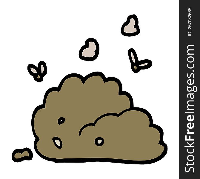 Hand Drawn Doodle Style Cartoon Dog Poo